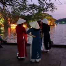 Dawn at Hoàn Kiem Lake in the center of Hanoi