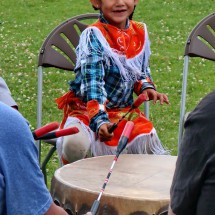 Little Girl on a big drum
