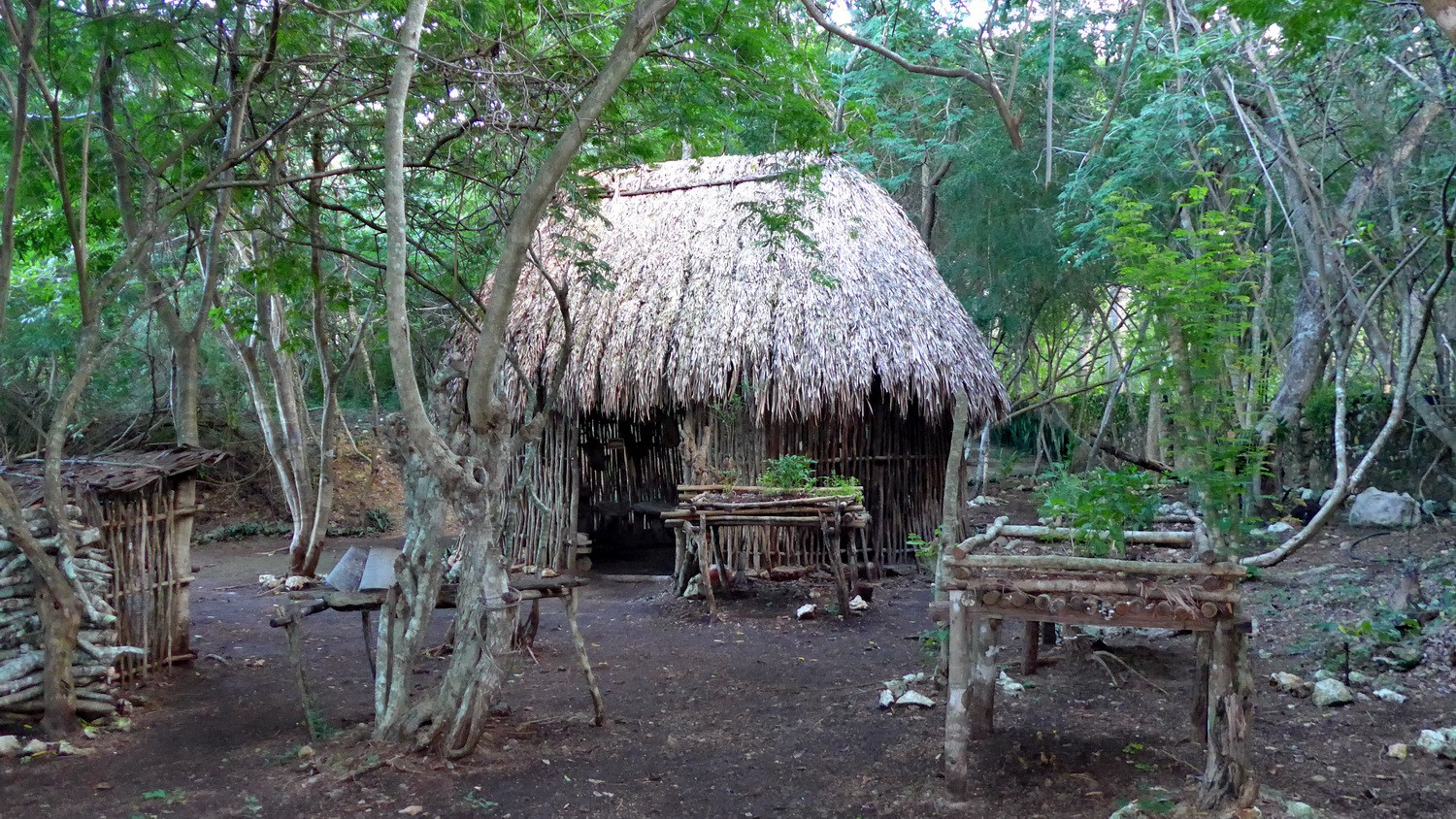 Typical shelter of the indigenous Maya people