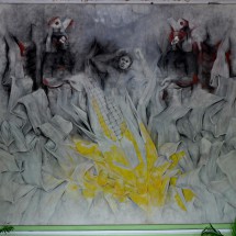 Mural in the City Hall of Merida - Man rise from corn