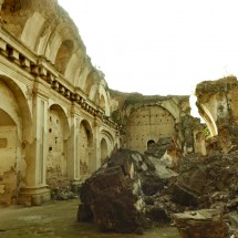 Ruinous church in Antigua which is jeopardized always by earthquakes and volcanic eruptions