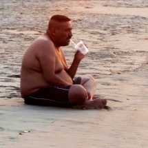 Man on the beach of Tela