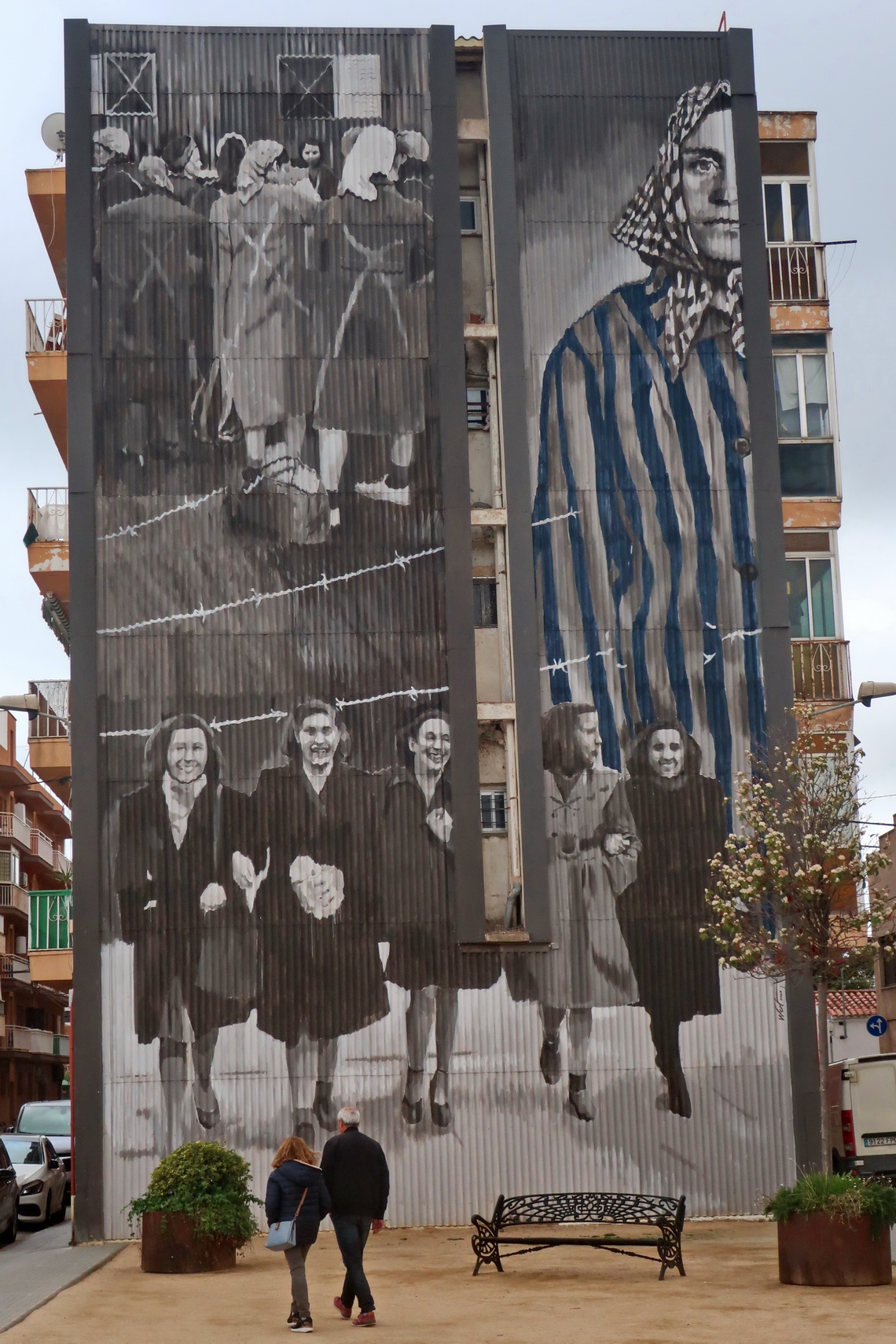 Mural of women in the Ravensbrück concentration camp (north of Berlin), including Neus Català i Pallejà (1915 - 2019), a Catalan socialist and the last Spanish survivor of the Ravensbrück concentration camp