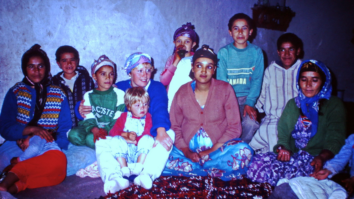 Part of the family of the salesman in Tirnest with Eva sitting on Marion's lap