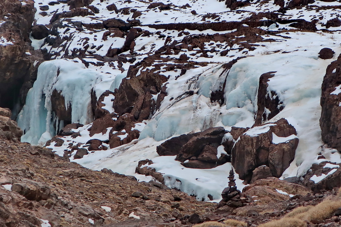 Ice falls close to the Toubkal hut