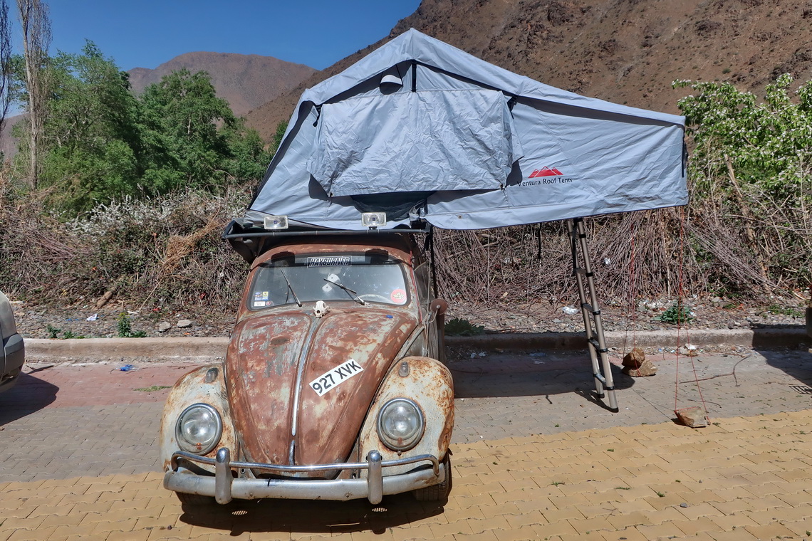 Interesting and extraordinary camper on the beautiful and quiet overnight spot at the entrance to Imlil