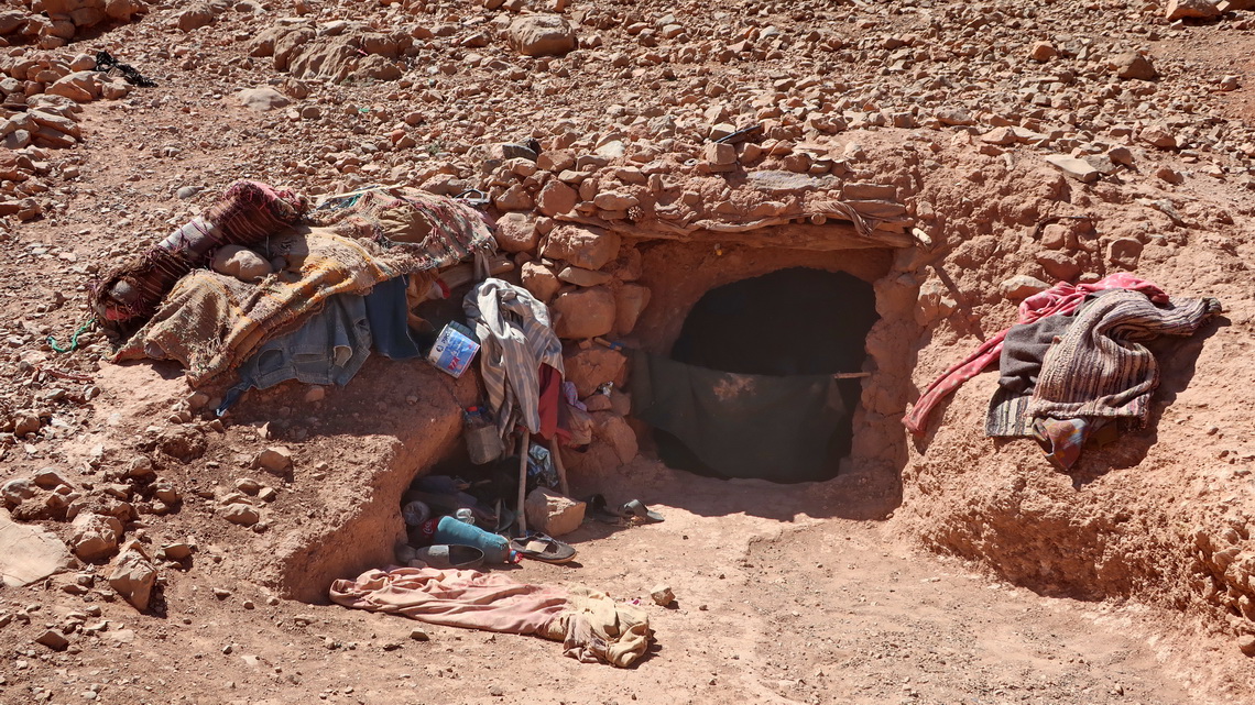 Entrance to a cave dwelling in the settlement