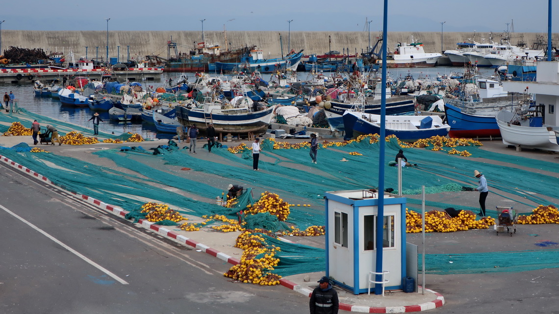 Busy fishing port of Tangier
