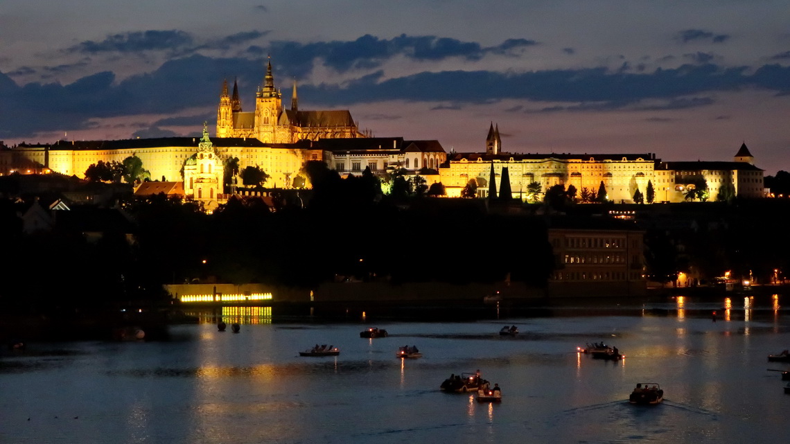 Moldavia with Charles Bridge, St. Vitus Cathedral and Castle of Prague 