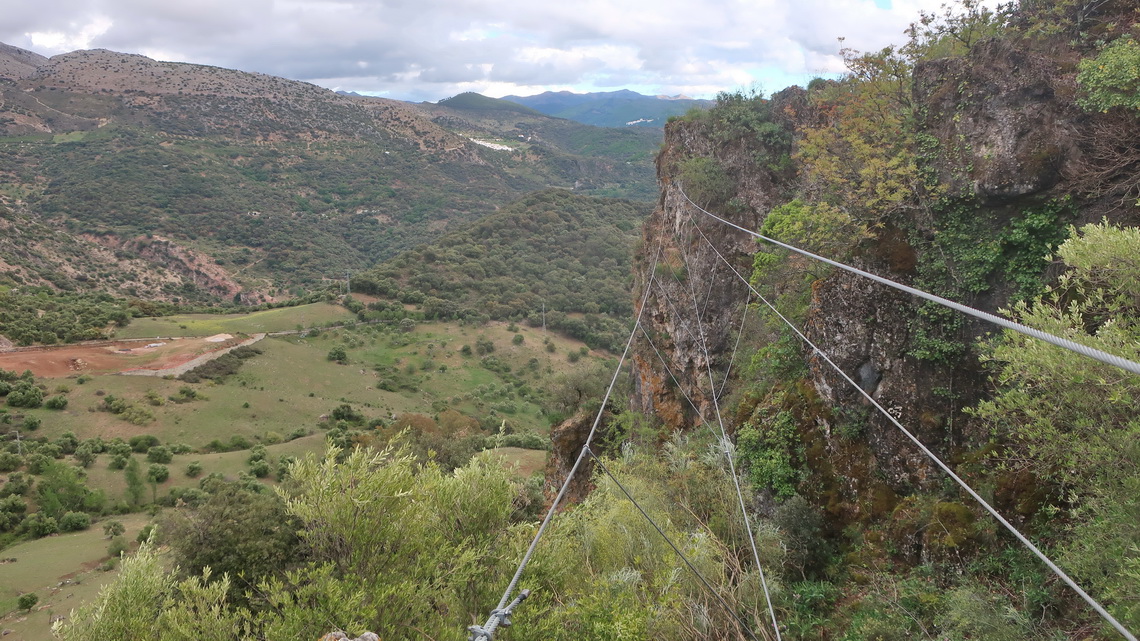 Tibetan suspension bridge on Via Ferrata de Atajate