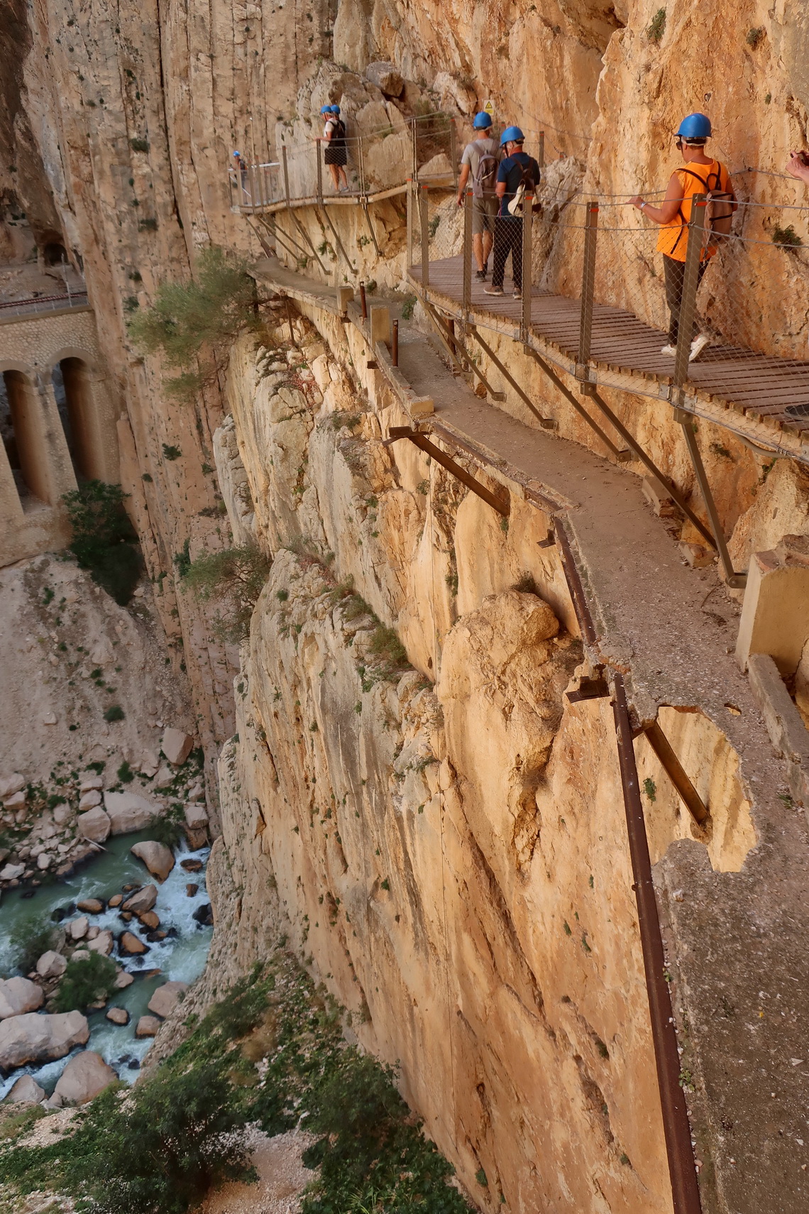 Old ruinous and new trail of Caminito del Rey