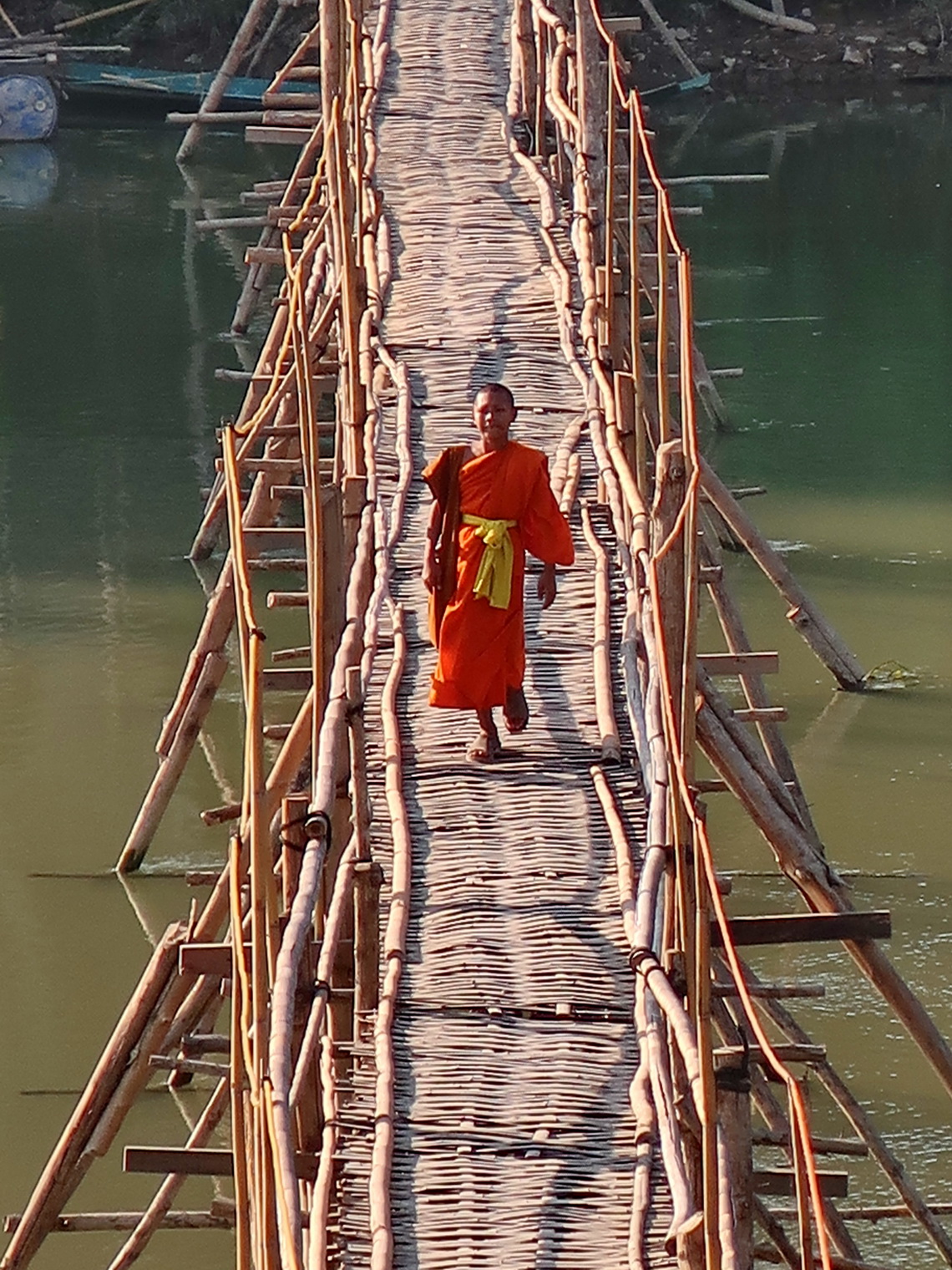 Monk on the southern bamboo bridge