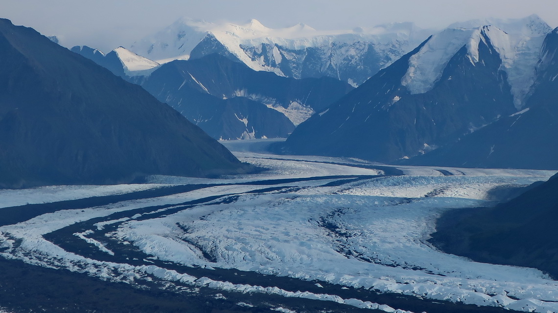 Icy Matanuska Glacier in the Chugach Mountains