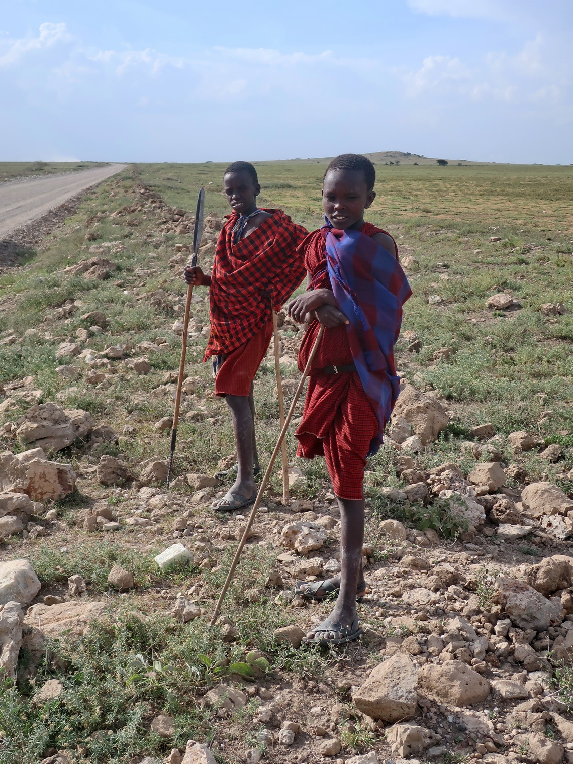Maasai boys watching us
