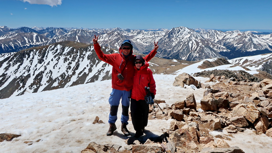 Marion and Alfred on top of Mount Elbert