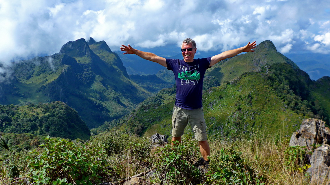 Alfred on the summit of 2192 meters Doi Luang Chiang Dao which is the 3rd highest peak of Thailand