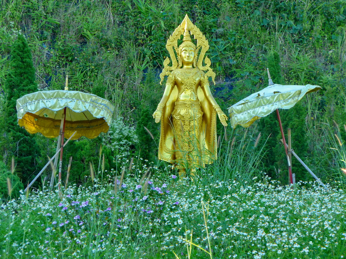 Golden Buddha in the jungle