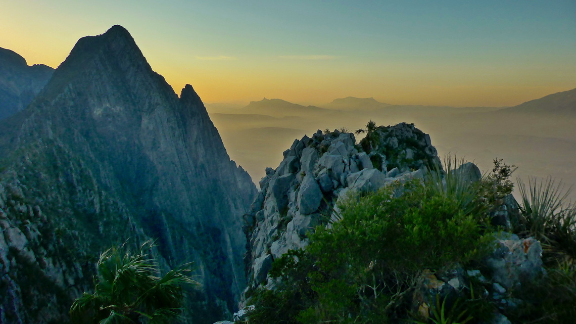 Western view from 1482 meters high Cerro Toro, which is few kilometers northwest of Monterrey 