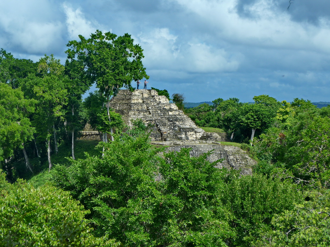 In the Maya ruins of Yax-Ha