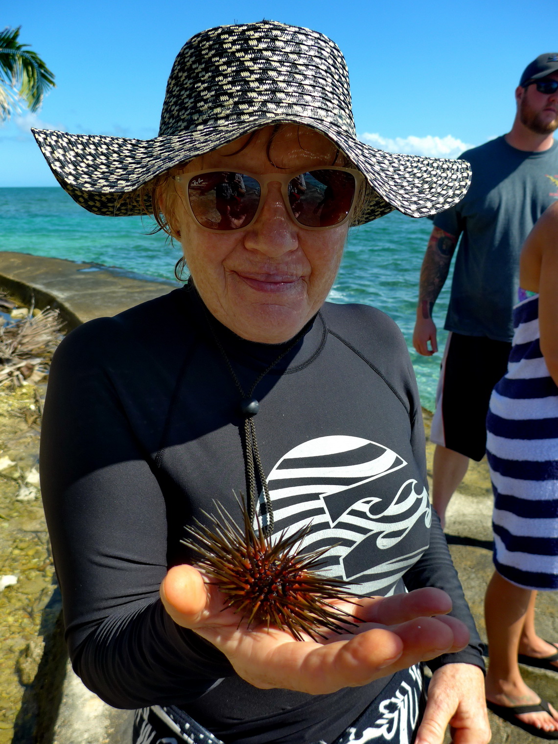 Marion with a sea urchin