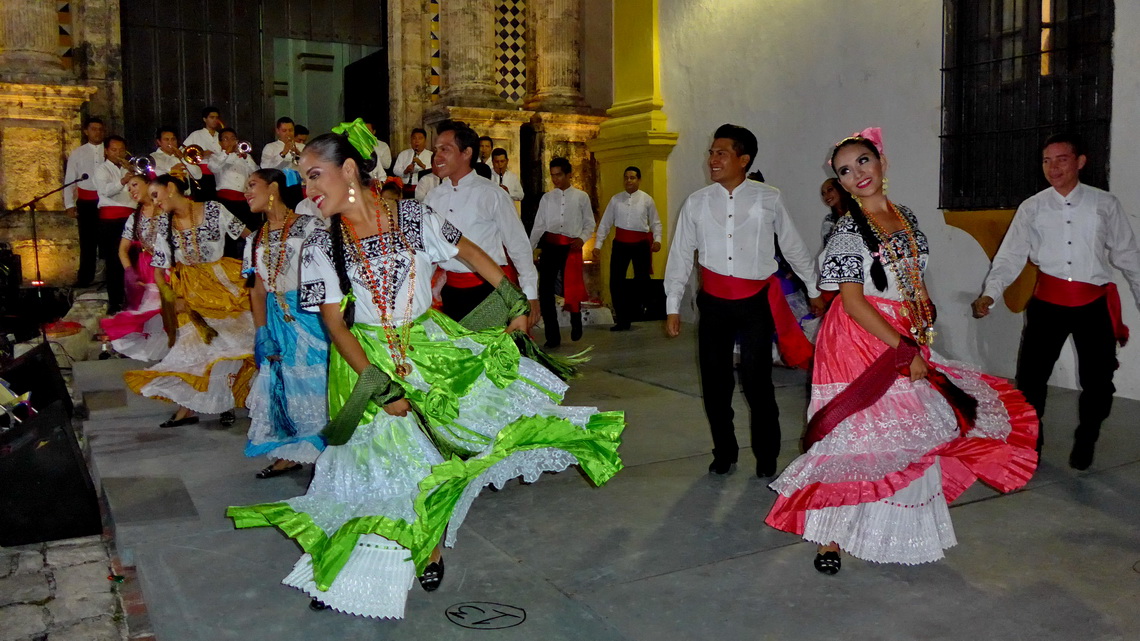 Dancing in front of the church San Jose