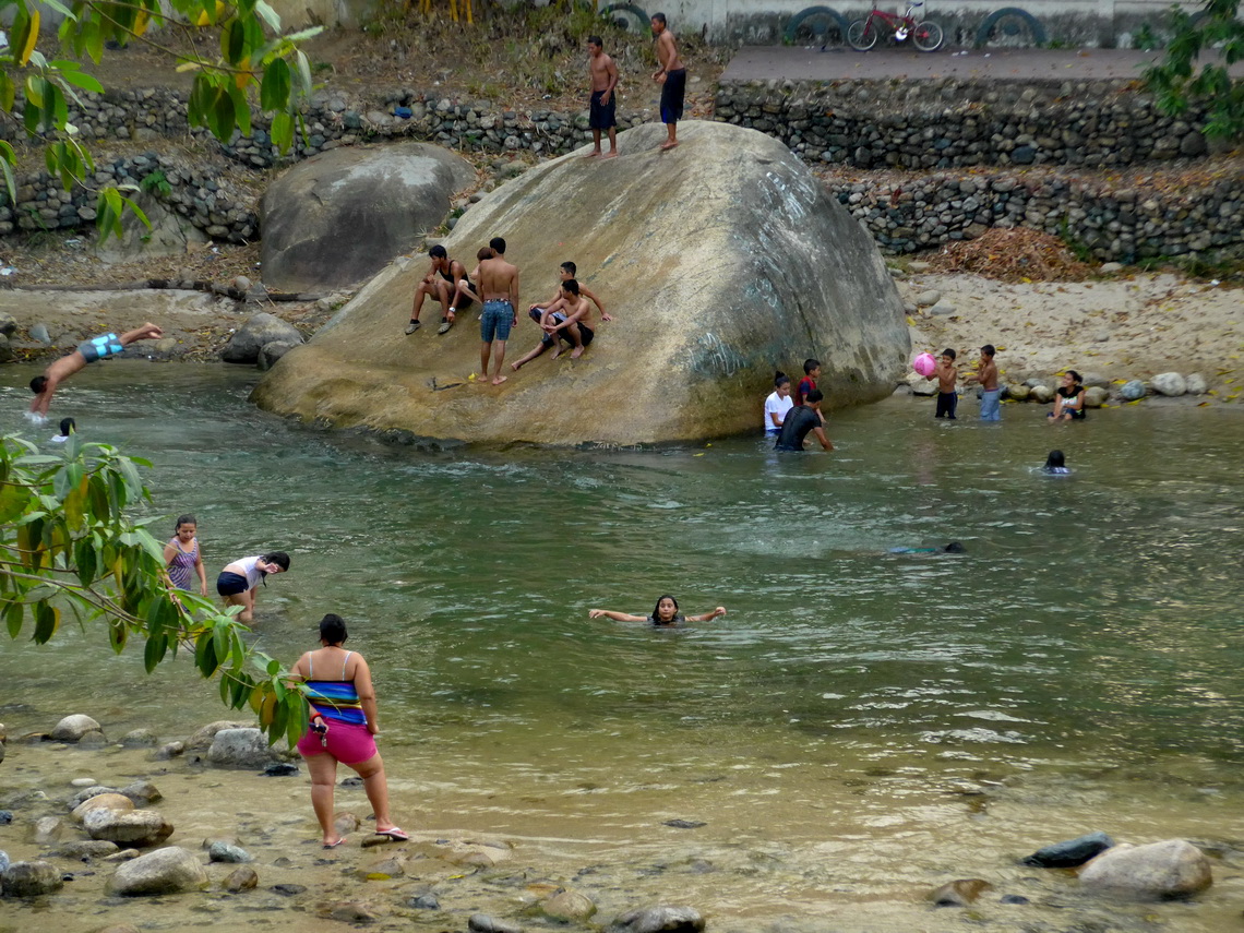 Busy river San Juan between Tela and La Ceiba