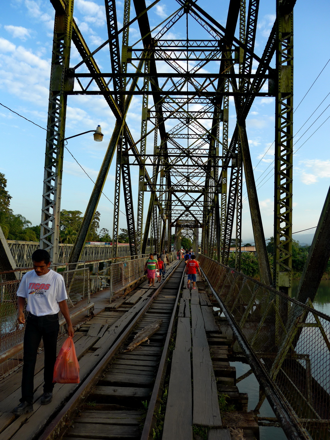 The old railway bridge on the border between Costa Rica and Panama which is now used by pedestrians - Look at the nice wholes