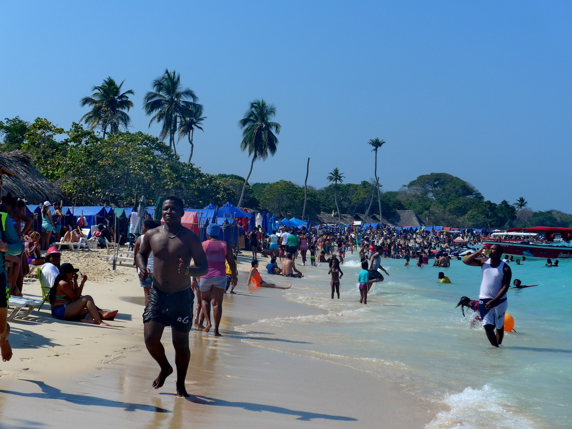 Busy beach on the weekend