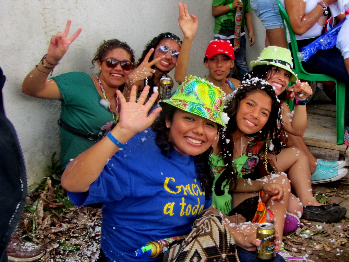 Girls celebrating carnival in Barranquilla