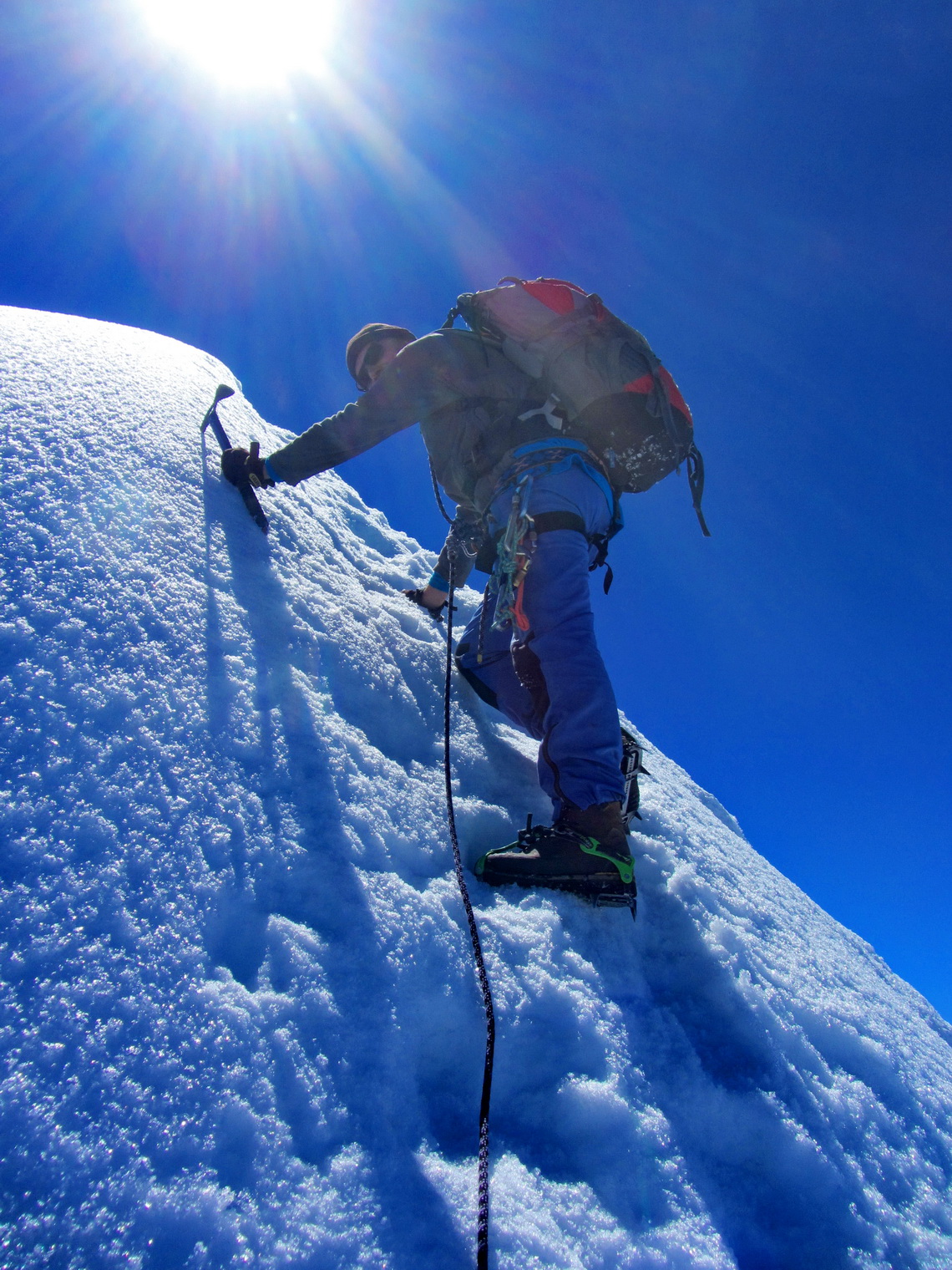 The most critical part to the summit of Nevado del Tolima