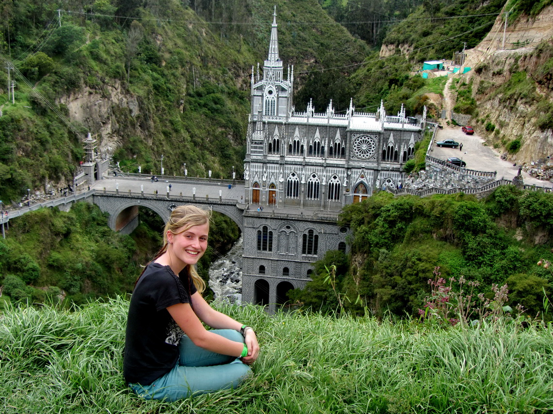 Anna with the monastery Sanctuario de Las Lajas