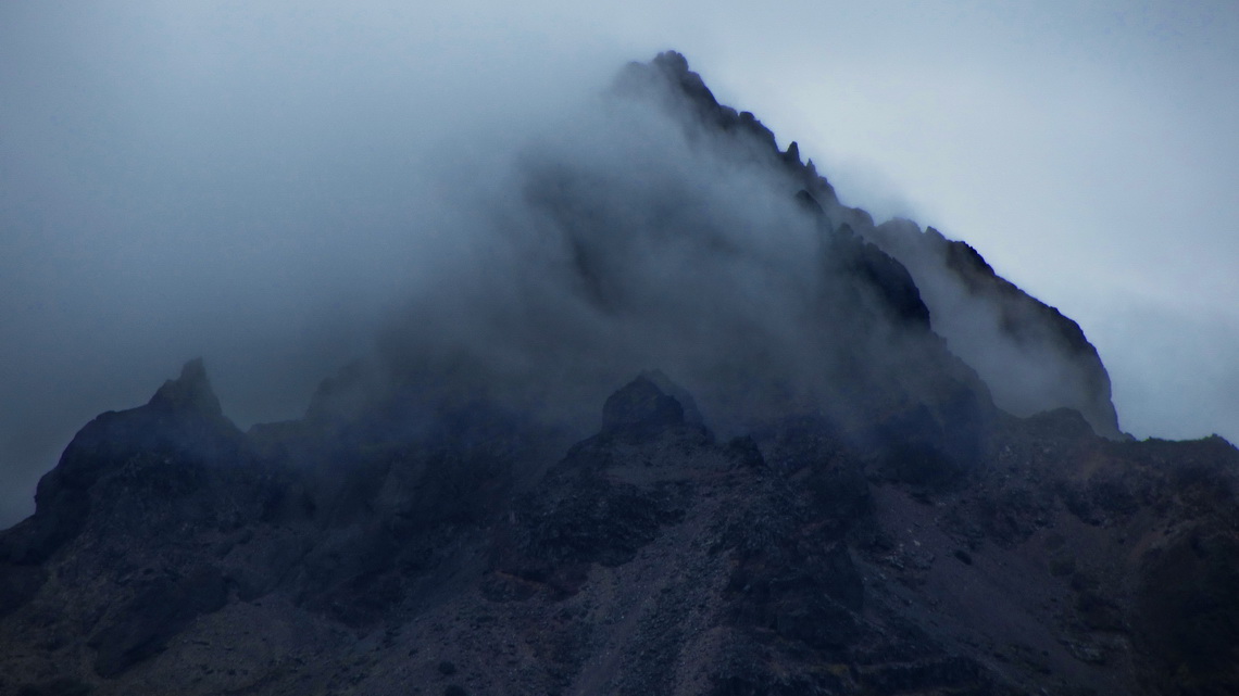 4939 meters high Volcan Cotacachi seen from Laguna Cuicocha