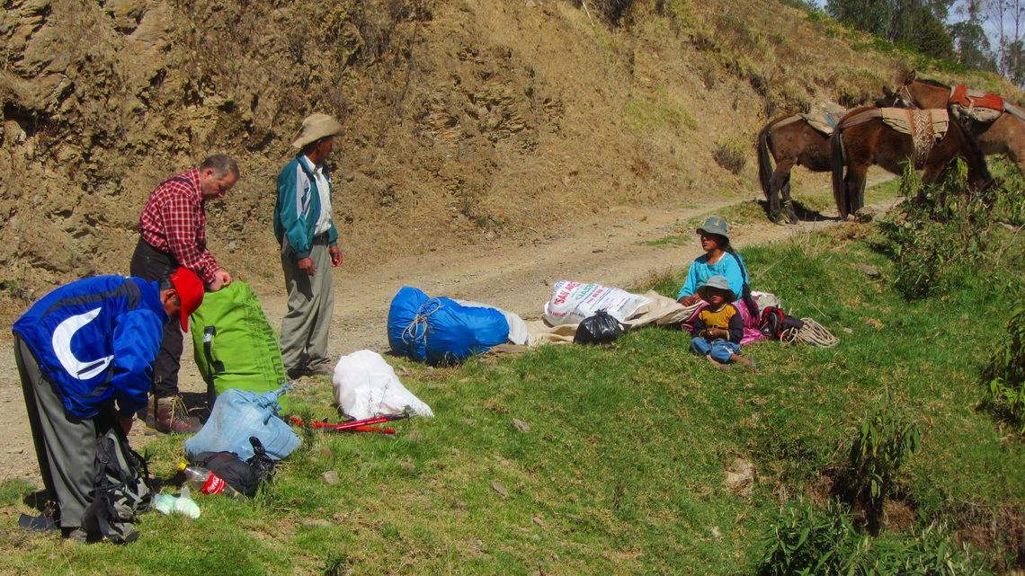 Packing up our stuff for the mules