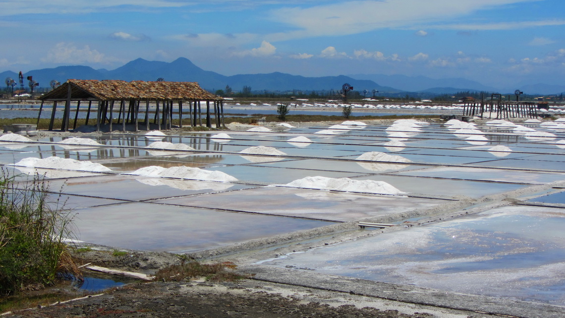 Exploitation of the salt from the ocean at the lagoon Lagoa de Araruama, East of Arraial do Cabo