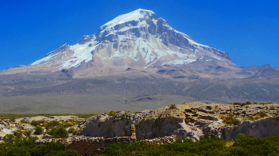 Eastern side of Nevado Sajama, the king of Bolivia