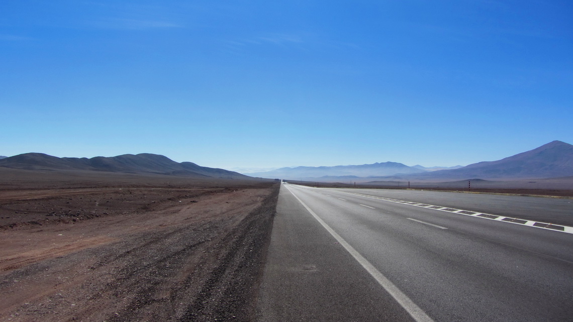 Panamericana with Atacama Desert, South of Antofagasta