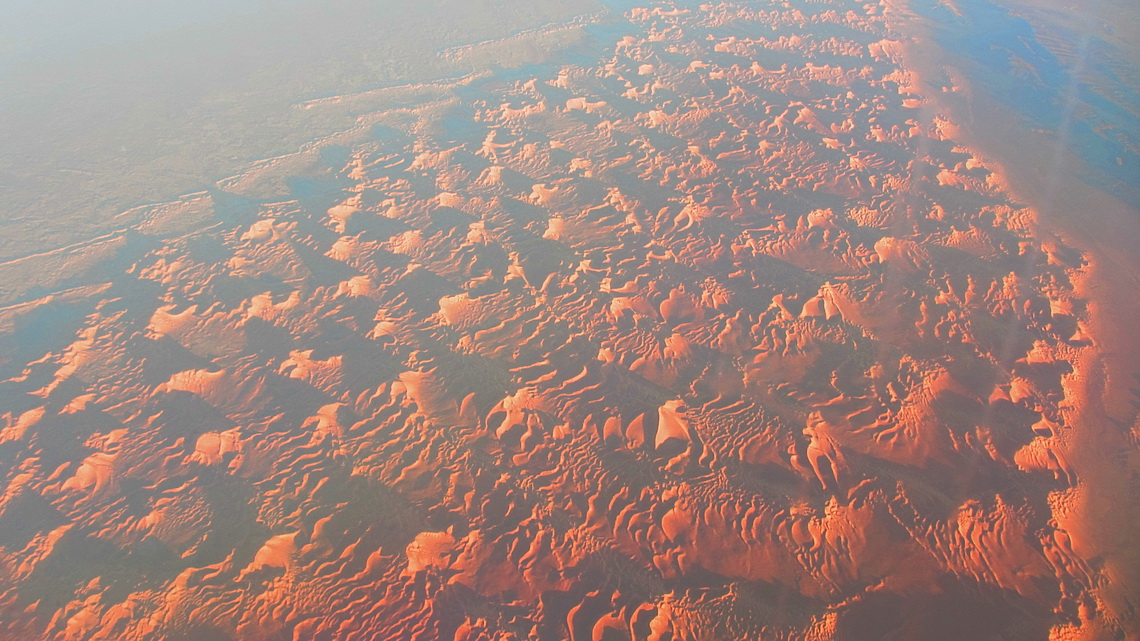 Sahara desert seen from the plane