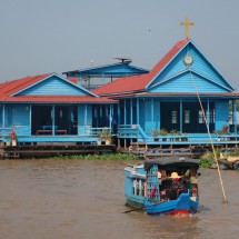 Church on Sangker River close to its mouth into Tonle Sap Lake