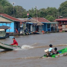 Again busy Khum Koh Chiveang Floating Village