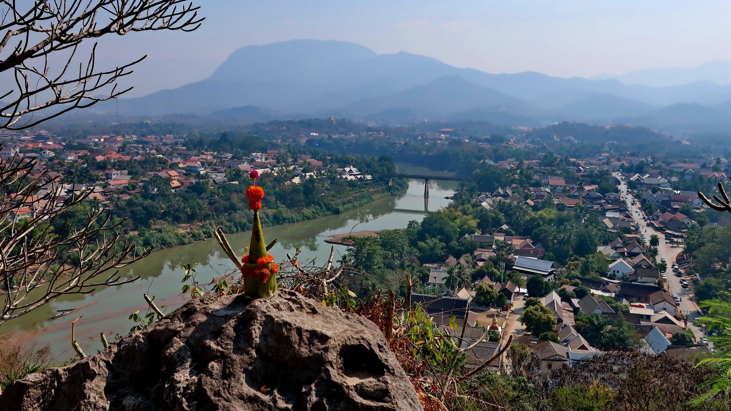 View from Phou Si Mountain to Nam Khan River