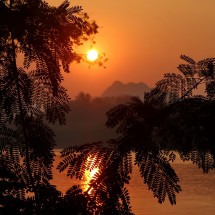 Sunset on Mekong which is one of the largest river on earth