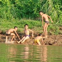 Boys enjoying Mekong