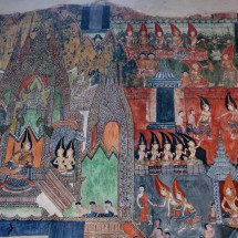 Detail of the mural in Wat Pa Huak