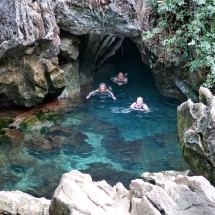 Swimming in the lower Tham Chang Cave