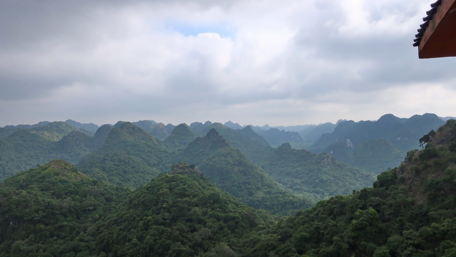 View from 225 meters high Dinh Ngu Lam in the Cat Ba National Park