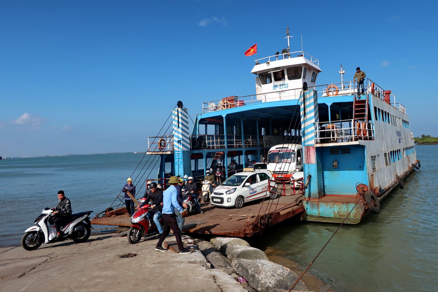 The ferry from Cat Ba Island to the mainland