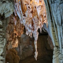Weird stalactite in Paradise Cave