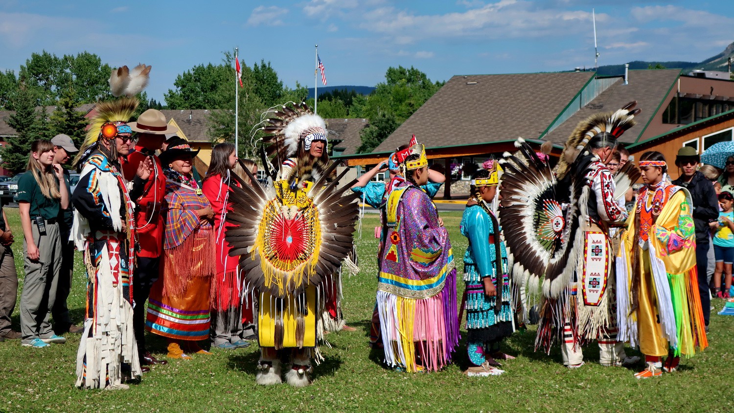 Pow Wow festival of the Blackfoot Indians in Waterton village