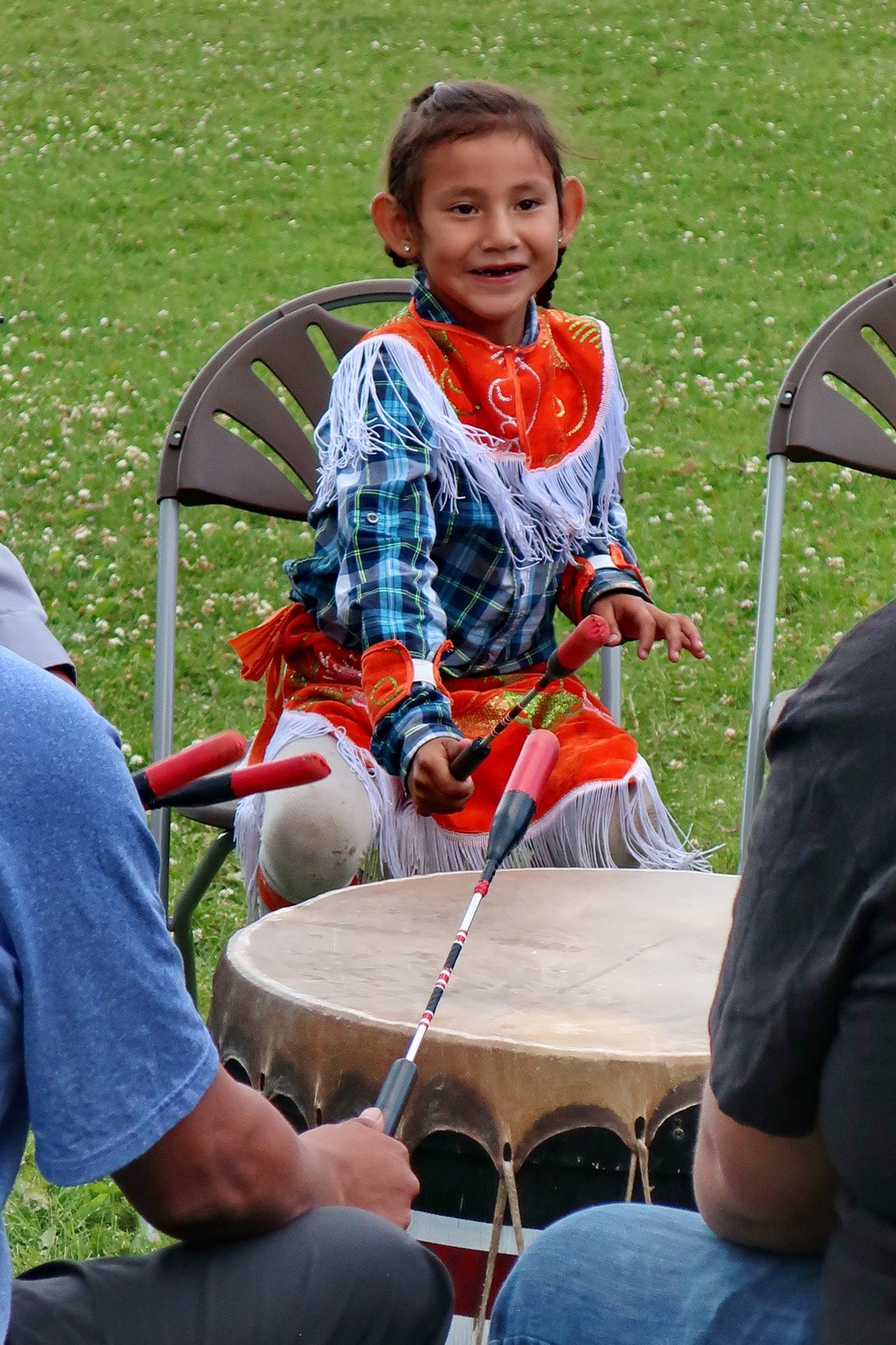 Little Girl on a big drum