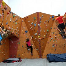 Kids climbing in the Dr Duncan Murray Recreation Centre of Hinton